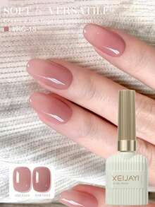 XEIJAYI 1 Bottle 15ml Ice Transparent Nude Pink Gel Nail Polish, UV/LED Nail Polish For Long-Lasting Manicure Effect In Minutes Nails - Pink - View 4