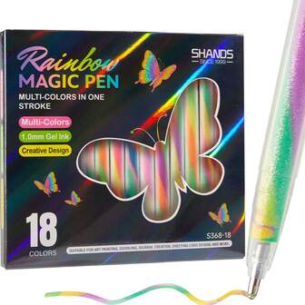 Bolígrafo de de 1.2MM con degradado de 3 colores arcoíris, bolígrafo de pintura con espiral y brillo soñador para estudiantes