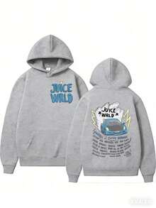 Juices WRLDs Hoodies Men Women's Hooded Sweatshirts Fashion Hip Hop Casual Pullovers Autumn Boys Girls Black Streetwear Juicewrldwinter Clothes For Women,Christmas Gifts - 灰色 - 查看 1
