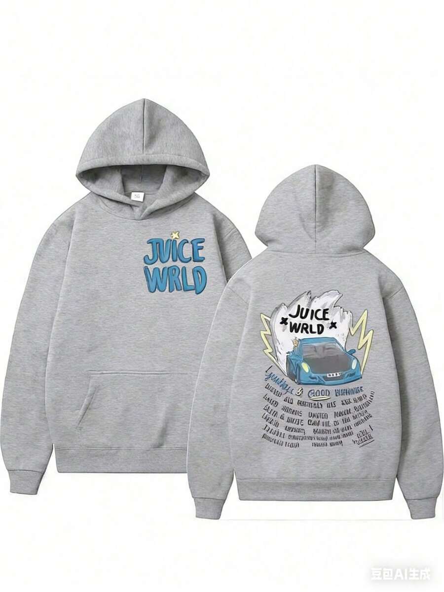 Juices WRLDs Hoodies Men Women's Hooded Sweatshirts Fashion Hip Hop Casual Pullovers Autumn Boys Girls Black Streetwear Juicewrldwinter Clothes For Women,Christmas Gifts - 灰色 - 查看 1