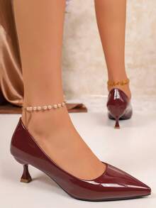 Giày cao gót nữ thời trang sành điệu mùa xuân/hè 2026, thanh lịch, thoải mái, phù hợp cho các dịp thường ngày, nghỉ lễ, đám cưới, tiệc tùng, công sở, đi làm. - Màu Đỏ Sâu - Xem 4