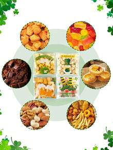 透明圣帕特里克节自封袋，塑料圣帕特里克节糖果礼品袋，零食饼干袋，派对礼品用品，三叶草图案礼品袋，节日糖果包装袋 - 彩色 - 查看 4