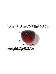 3件/包 304不锈钢红色亚克力心形、水滴形、圆形、五角星、樱桃形多元素弯针配件 - 紅色 - 查看 9