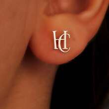 Personalized Gold Letter Earrings - Customized Letter Jewelry, Elegant Stainless Steel Gold-Plated Earrings, Daily And Party Ladies' Jewelry Gifts (Christmas, Valentine's Day, Anniversaries) - Durable Custom Birthday Or Name Souvenirs, Fashionable Accessories, Exquisite Craftsmanship - 彩色 - 查看 2