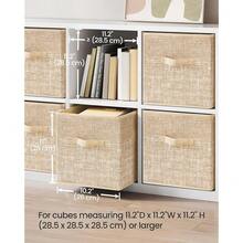 Storage Cubes, 11-Inch Non-Woven Fabric Bins With Double Handles, Set Of 6, Closet Organizers For Shelves, Foldable, For Clothes, FSandss Beige UROB026K03,10.2''Lx10.2''Wx11''H,FFSandssssBeige - FSandss米色 - 查看 4