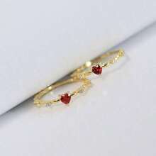 1Pc Delicate Women's Fashion Heart Ring, Suitable For Valentine's Day, Vacation, Commuting, Dating, Party, Wedding, Engagement, Proposal Ring, Suitable For Wife, Girlfriends, Anniversary, New Year Gifts, Suitable For All Seasons - Vàng - Xem 5