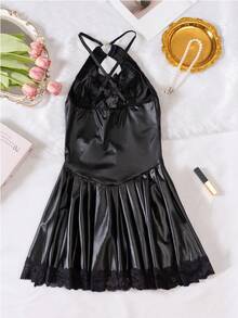 New Cosplay Costume Suspender Dress - Black - View 7