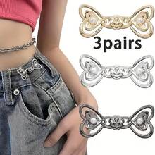 6件装女士裤子束腰带 - 牛仔裤腰部束紧夹和别针，收腰塑形，可调节腰夹 - 彩色 - 查看 18