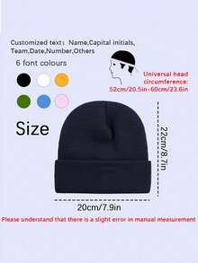 Personalized Embroidered Knit Beanie - White Cursive Font Embroidered With "Brady, Declan, Daniel, Oliver, Sloan" Names, Soft Polyester Material, Men's Winter Warm Hat, Machine Washable, Ideal Christmas And Birthday Gift For Family And Elders, Christmas Hat - Multicolor - View 8