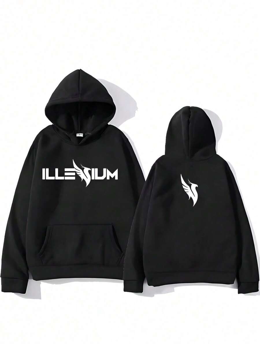 ILLENIUM Hoodie For Autumn_Winter Fashion Comfortable Sweatshirts Pop Fleece Casual Clothing Sudaderas Vintage Punk Hoody - 黑色 - 查看 1