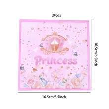 20/40/60pcs,Pink Glitter Floral Princess Carriage Princess-Themed Disposable Napkins,Pink Castle Princess Themed Paper Dinner Tissues | 2-Ply Paper Napkins Ideal For Birthday, Valentine'S Day, And Party Decorations - Multicolor - View 7