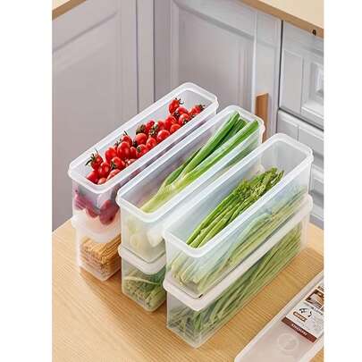 6/2/1 Paquete de Cajas de Almacenamiento Transparentes, Recipientes de Almacenamiento de Alimentos, Cajas de Almacenamiento Alternativo de Cebolla y Ajo para Refrigerador, Cajas de Almacenamiento de Verduras Frescas - Cajas de Almacenamiento para Refrigerador - Duraderas Cajas de Almacenamiento de Cocina Selladas, Solución de Almacenamiento de Verduras, Cajas de Plástico de Moda, Tapas Selladas, Gruesas Cajas de Almacenamiento de Alimentos Rectangulares Transparentes de Alta Calidad con Tapas, Aptas para Almacenamiento en Congelador, Reutilizables