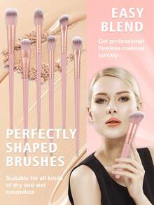 Eid Al-Fitr 34pcs/1pc Full Set Of Makeup Brushes, Including 30 Soft Brushes Such As Powder Brush, Blush Brush, Contour Brush, Highlighter Brush, Foundation Brush, Nose Shadow Brush, Eyeshadow Brush, Eyebrow Brush, Lip Brush, And Detail Brush + 1 Travel Waterproof Makeup Bag + 1 Facial Cleansing Sponge + 1 Liquid Beauty Eggs + 1 Brush Cleaning Bowl, Suitable For Beginners, Professional Makeup Artists, And Novice Beauty Practice Scenarios - Pink - View 5