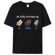 20262025 Dicho Divertido Estoy Totalmente Bloqueado Camiseta para Hombre Ropa Regalo de Vacaciones Familiar Patrón Tops Mujeres Unisex Transpirables - Negro - Ver 11