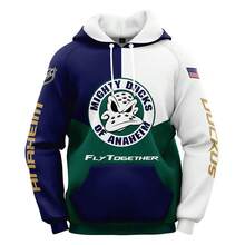 Anaheim-Ducks Men'S Stylish 3D Lion Print 2pcs Athletic Wear Set - Long Sleeve Hoodie & Joggers, Casual Outdoor & Gym Wear For Spring/Fall, Football Team Pattern Design, Comfortable & Breathable Fabric, Perfect For Comfortable Fit - 彩色 - 查看 2