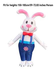 一套充气兔子连体服，趣味十足，适合角色扮演派对、复活节、万圣节、开学典礼、课外活动、节日、情人节等场合。 - 藍白色 - 查看 15