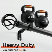 1 Set Heavy Duty Adjustable Curtain Rods For Windows 21-158 Inch With Twisted Decorative Cage Finials, Black Curtain Rod Set With Brackets, Ideal For Window & Shower Curtains, Home Decor, Curtains For Bedroom, 5/8 Diameter Curtain Rod - Black - View 12