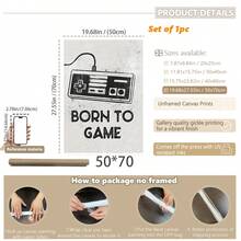 1 件帆布墙饰、带框墙饰、游戏玩家墙饰、男孩卧室装饰、现代黑白艺术、游戏室装饰、房间装饰、宿舍装饰、卧室装饰、家居装饰、海报、波西米亚风格装饰 - 彩色 - 查看 58