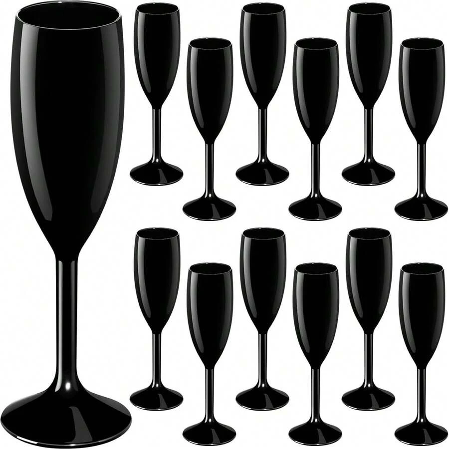 1/2/3/6/12/24 Pcs Personalized Shatterproof Champagne Flutes, Bride Party Wine Glasses, 6oz (170ml), Acrylic Shatterproof Material, Suitable For Wedding, Wedding Decor, Party And Bridesmaid Gifts - Multicolor - View 1