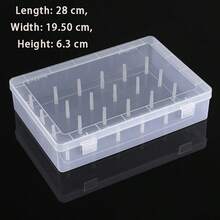 1 pieza Caja de costura de gran capacidad con 24 carretes, caja de hilos de costura multiusos para bordado y uso doméstico, organizador de plástico para almacenamiento en el escritorio - Multicolor - Ver 9