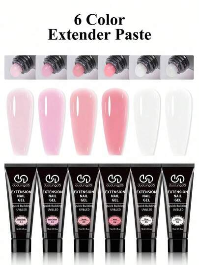 Gel de extensión de uñas de fácil uso y rápida construcción - Fortalece y protege, inodoro, perfecto para el cuidado diario de las uñas - Botella con diseño de pasta de dientes - Regalo del Día de la Madre