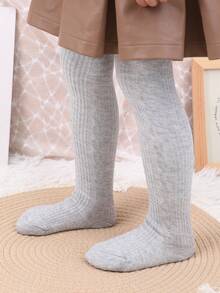 4 件套女童竖条纹纯色紧身裤，适合日常穿着 - 彩色 - 查看 9