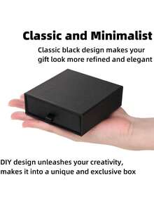10pcs Openable Drawer Jewelry Gift Box - Elegant Black, Mini Necklace, Ring, And Earring Storage Box - Suitable For Displaying Necklaces, Bracelets, Earrings, And Other Jewelry. Easy To Organize And Display. Suitable For Jewelry Stores, Birthdays, Weddings, Anniversaries, And Valentine's Day Gifts. The Best Gift Display Box For Your Wife, Mother, Or Friend. - Black - View 10