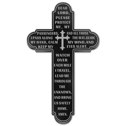 1pc Car Sun Visor Clip Cross Decor - Religious Praying Carved Car Accessory