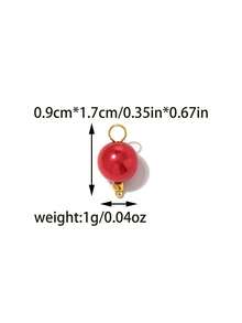 3件/包 304不锈钢红色亚克力心形、水滴形、圆形、五角星、樱桃形多元素弯针配件 - 紅色 - 查看 8