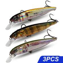 ñuelo de pesca suspendido 10g 10.2cm Minnow con anzuelos triples, kit de swimbait, aparejos de pesca, wobbler, sonajero, crankbait, cebo de pesca, jerkbaits - 3 piezas ABD - Ver 13