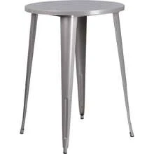 Philip Commercial Grade 30" Round Silver Metal Indoor-Outdoor Bar Height Table - Bạc - Xem 5