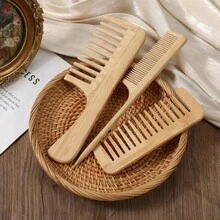 Bộ 1/3 lược tre chống tĩnh điện thủ công, lược tre tự nhiên, dùng được cho cả nam và nữ, thích hợp để chải tóc và râu, có thể dùng để tạo kiểu và định hình tóc. - Nhiều màu - Xem 6