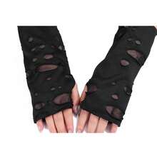 Mrotrida Women's Punk Fingerless Glove Cosplay Ripped Gloves For Halloween Costume Party 1Pair,FFBlackssshortStyle-2 - FBlacksshortStyle-2 - 查看 6