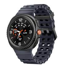 Marine Silicone Sport Band Compatible With Samsung Galaxy Watch 8 Classic 46mm Men Women, Soft Silicone Sport Breathable Band For Galaxy Watch 8 Strap 44mm 40mm,Graphite - 石墨 - 查看 2