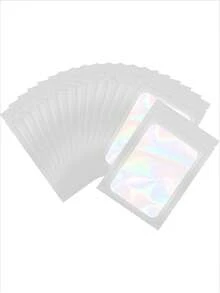100/10pcs Transparent Holographic Bags, Odor-Proof Packaging Bags, Sealed Bags, Polyester Film Storage Bags, Zipper Sealed Bags, Polyester Film Holographic Resealable Bags, Gift Bags, Odor-Proof Bags, Aluminum Foil Bags, Suitable For Party Gift Storage, Polyester Film Bags, Transparent Window Holographic Resealable Packaging - Multicolor - View 11