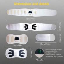 Abdominal Stimulator, Abdominal Shaping Belt, Muscle Stimulator With Heating Function, Used For Reducing Abdominal Fat, Removing Cellulite, Burning Fat, Postpartum Abdominal Exercise, Making The Abdomen Smooth And Tight, Lower Back Massager, Relieving Pain, Suitable Gift For Men And Women - Beige - View 9