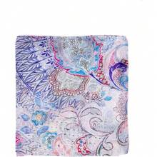 MELIFLUOS - Bufanda para mujer, ligera, de 62 x 18 pulgadas, para primavera, verano, otoño - Colección Deia - Paisley gris y azul - Ver 5