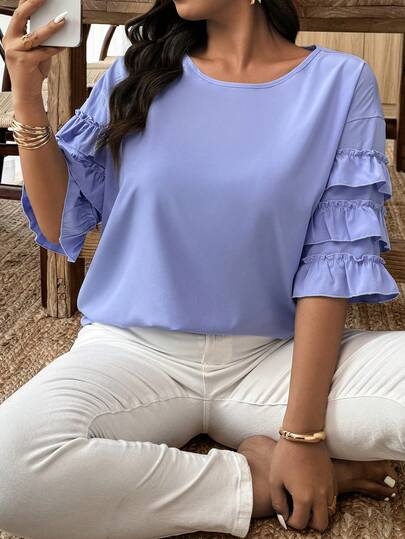 Plus Size Casual Vacation Style Shirt, Suitable For Summer Wear