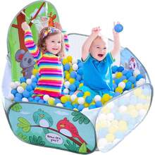Jasonwell Alberca de Pelotas Niños Juguetes Interiores Casas Jardin Niñas 4 Ft 120cm con Aro de Baloncesto y Bolsa de Almacenamiento,37507391 - Amarillo Mostaza - Ver 1