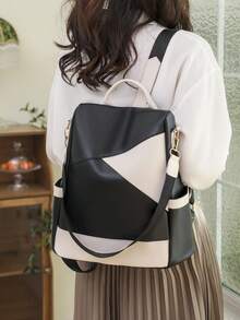 4-Piece Urban Functional Set: A Color-Block Backpack That Interprets The Aesthetics Of Digital Life, Suitable For Various Scenarios. One Set Of Equipment, Easily Handling City Life, Commuting, And Short-Distance Travel. - Multicolor - View 3