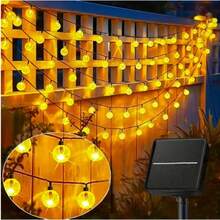 Magic Su Solar Powered LED String Lights, 20/30/100 LED Bulbs Options, 8 Lighting Modes - Suitable For Cafe, Porch, Stairs, Outdoor Events, Thanksgiving, Graduation, Earth Day, Indoor Lighting. Solar Rechargeable LED String Lights, Durable And Suitable For Outdoor Use. - Multicolor - View 11