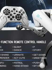 Intelligent Robot Dog - Remote Control, Special Effects Robot Dog, Dancing, Multi Functional, Intelligent Programming Companion Toy Christmas Gift Robot Dog, Wireless Remote Control Dog, AI Voice Control Can Connect To Mobile Phone - White - View 4