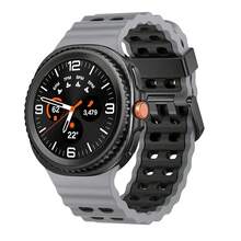 Marine Silicone Sport Band Compatible With Samsung Galaxy Watch 8 Classic 46mm Men Women, Soft Silicone Sport Breathable Band For Galaxy Watch 8 Strap 44mm 40mm,1*LightGrey/Black - 1*淺灰色/黑色 - 查看 1