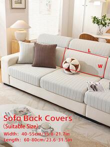 1pc Linear Quilted Sofa Slipcover, Thickened Full Coverage Design, Anti-Slip & Pet-Friendly Easy-Care Cover - Beige - View 14