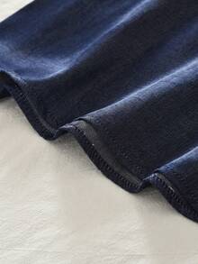 bearleader 2pcs Girls Denim Style Sleeveless Top And Lace Trim Pants Set - Navy Blue - View 5