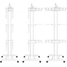 HOMIDEC Clothes Drying Rack, Large 4-Tier Foldable Drying Rack Clothing(67.7H X 19.7W X 30L Inches), Movable With 4 Castors. Multifunctional Stainless Steel Laundry Drying Rack, White,White - 白色 - 查看 9