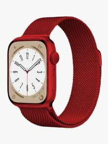 1 Dây đeo kim loại kiểu Milanese tương thích với Apple Watch 38mm 40mm 41mm 42mm 44mm 45mm 46mm 49mm dành cho nam và nữ, dây lưới thép không gỉ có nam châm, có thể điều chỉnh, tương thích với Apple Watch Series Ultra 10 9 8 7 6 5 4 3 2 1 SE - Đỏ - Xem 6