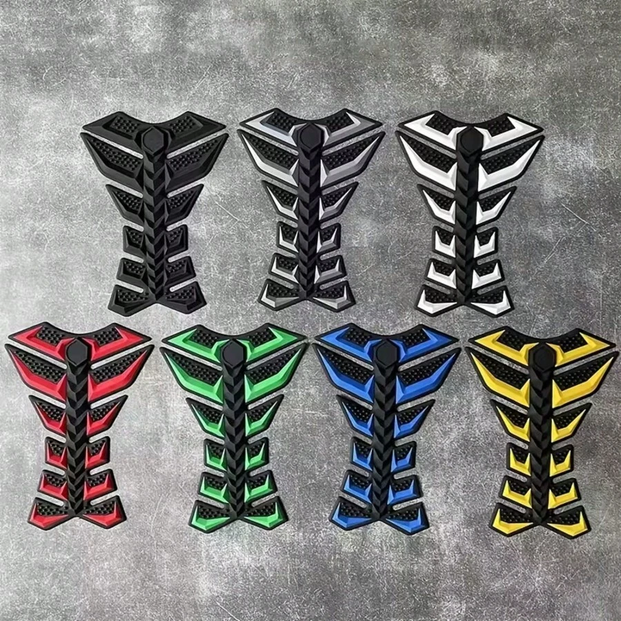 1 pieza Pegatinas de modificación de motocicleta Pegatinas de espina de pescado Calcomanías de carrocería 3D estereoscópicas Calcomanías de goma grandes con forma de espina de pescado para automóviles - Pegatina de espina de pescado 3D - Ver 1