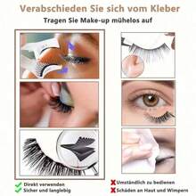 1 Pair Reusable Magnetic Eyelashes, Natural Look, No Glue Magnetic Lashes, Soft Magnetic Lashes Easy To Wear And Remove Strip Lashes, Lashes, Eyelashes, Fake Lashes,Eyegifts For Women,Lash,Faux Cils,Eyelash,Lashes,Christmas,Magnetic Eyelashes, - 貓眼睫毛 - 查看 5