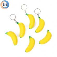 Colgante de Llavero Mini Creativo de Plátano Simulado de Frutas - Accesorio Lindo y Divertido - Amarillo - Ver 2